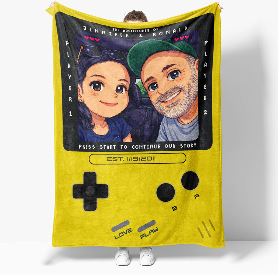 Couples Gameboy Fleece Blanket