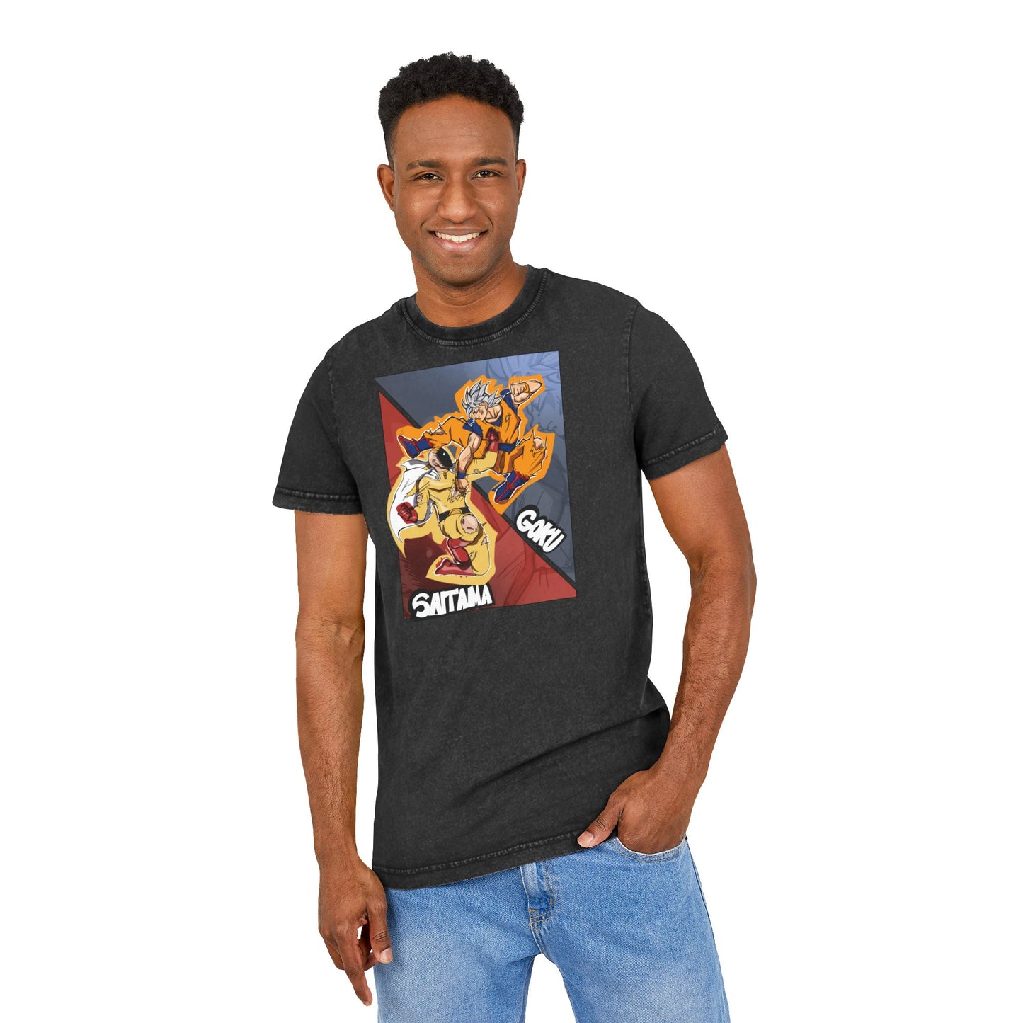 Goku vs. Saitama Acid Wash Tee