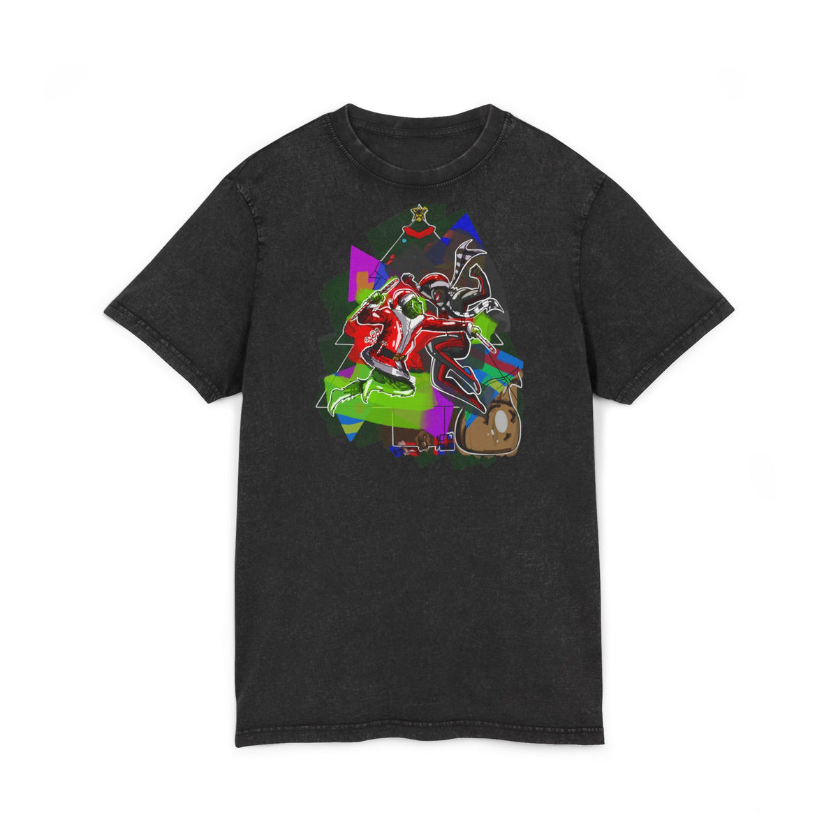 Grinch vs. Spiderman Acid Wash T‑Shirt