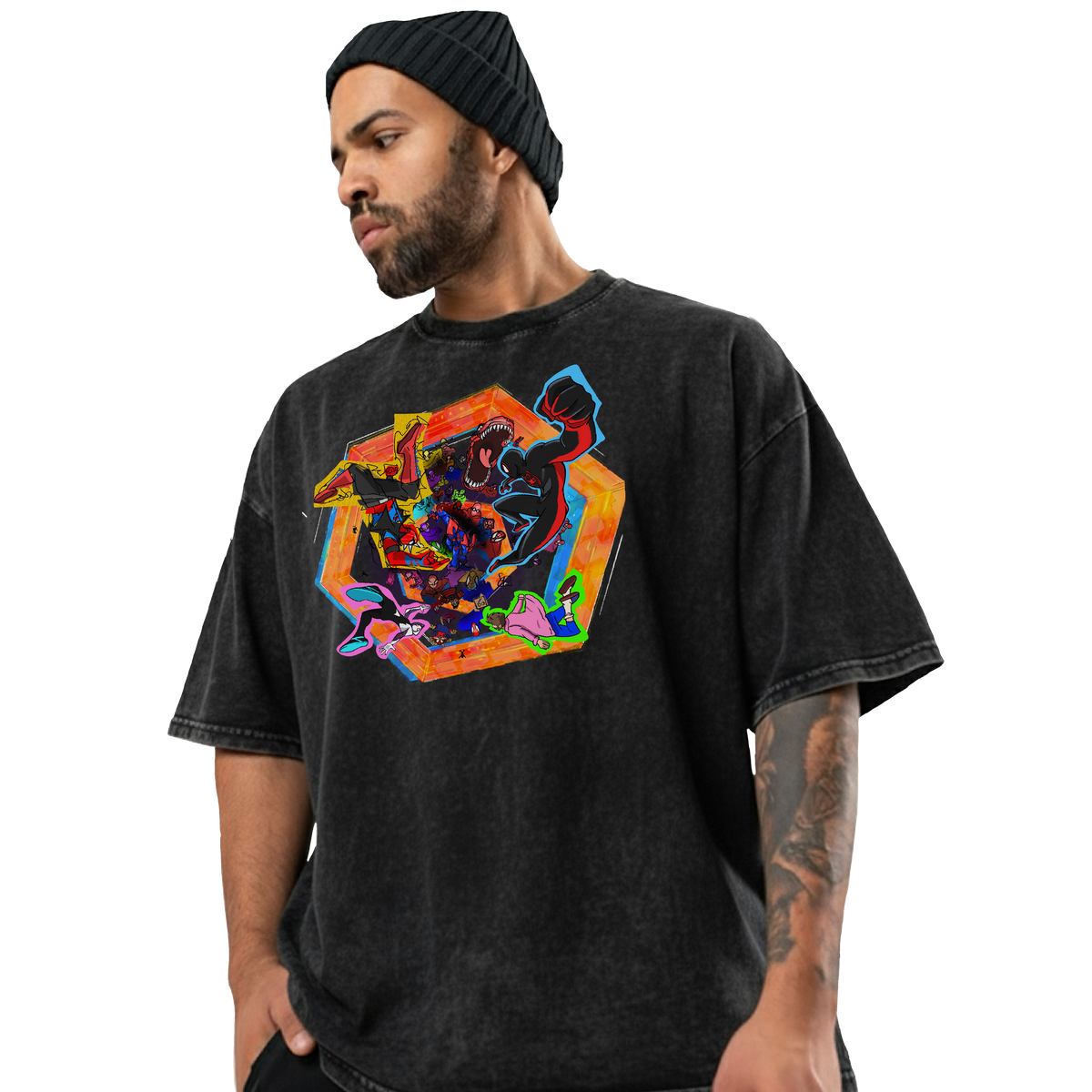 Spider-Verse Acid Washed Tee
