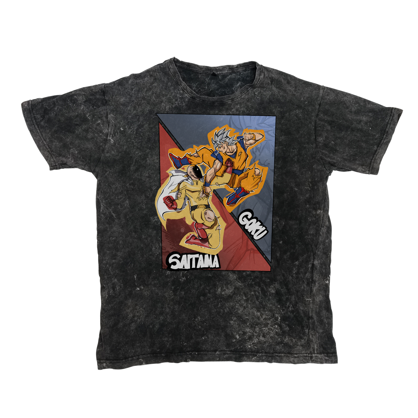 Goku vs. Saitama Acid Wash Tee