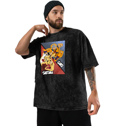 Goku vs. Saitama Acid Wash Tee
