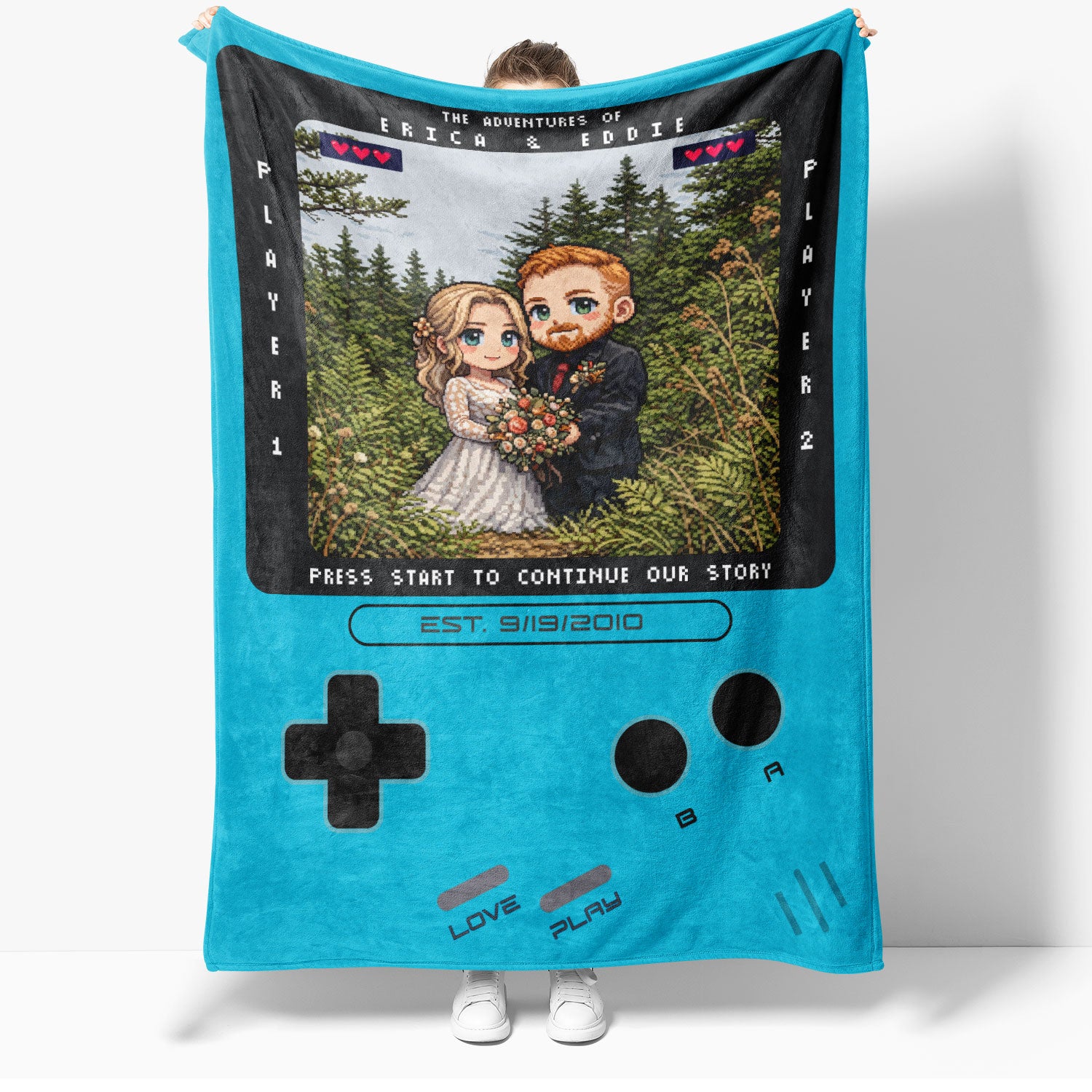 Couples Gameboy Fleece Blanket