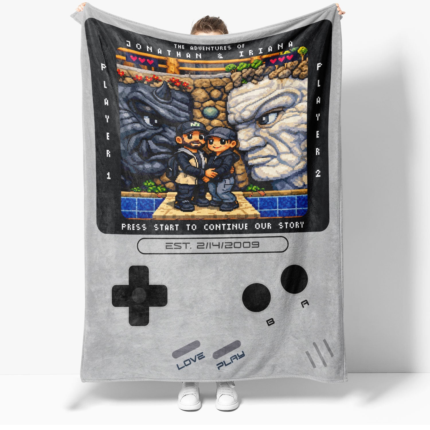 Couples Gameboy Fleece Blanket