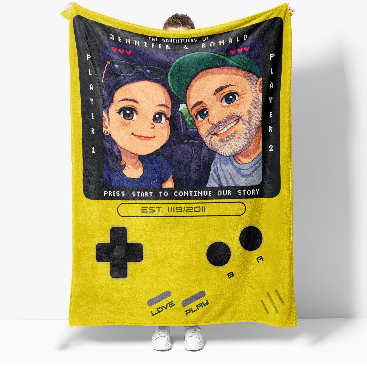 Couples Gameboy Fleece Blanket