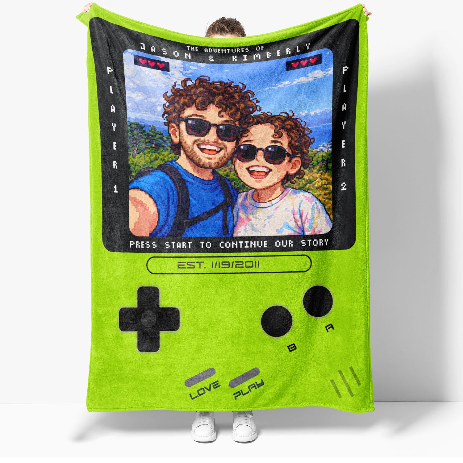 Couples Gameboy Fleece Blanket