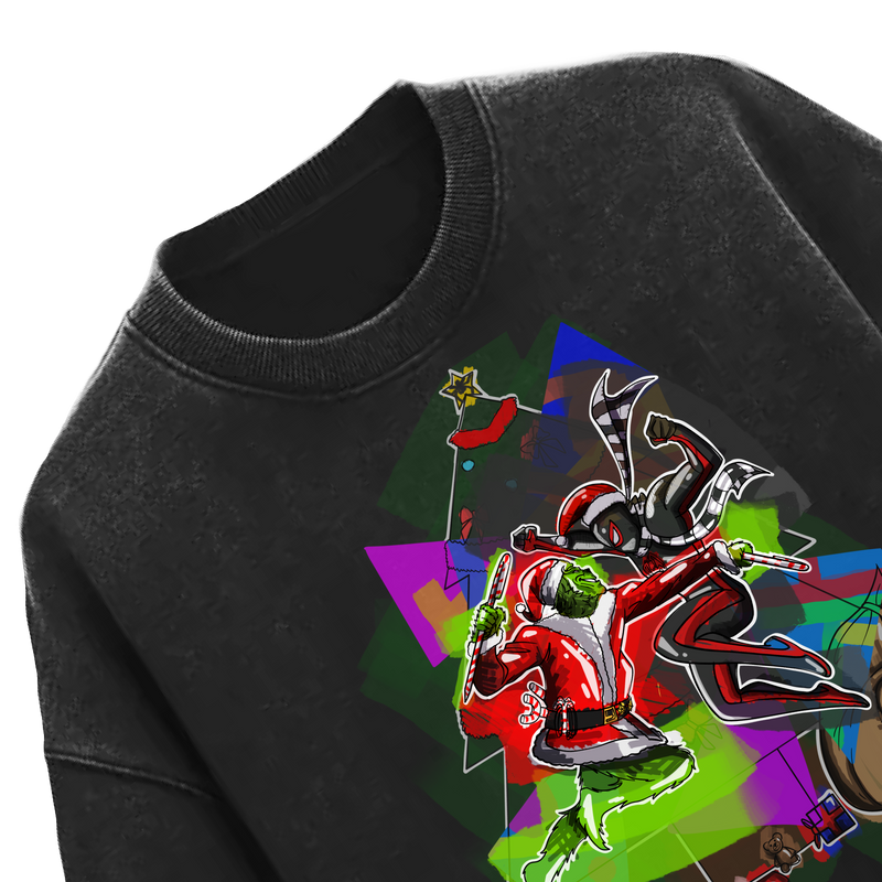 Grinch vs. Spiderman Acid Wash T‑Shirt