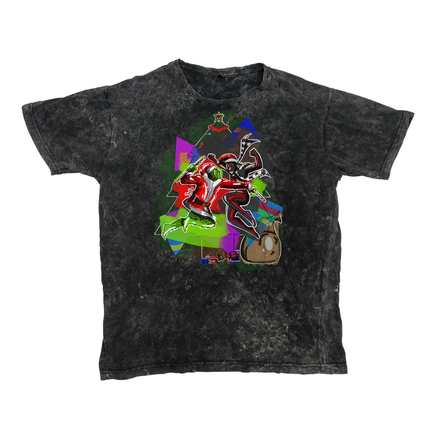 Grinch vs. Spiderman Acid Wash T‑Shirt