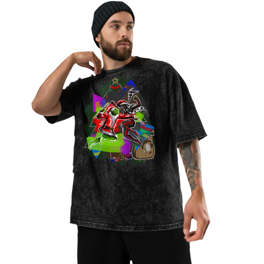 Grinch vs. Spiderman Acid Wash T‑Shirt