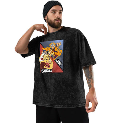 Goku vs. Saitama Acid Wash Tee