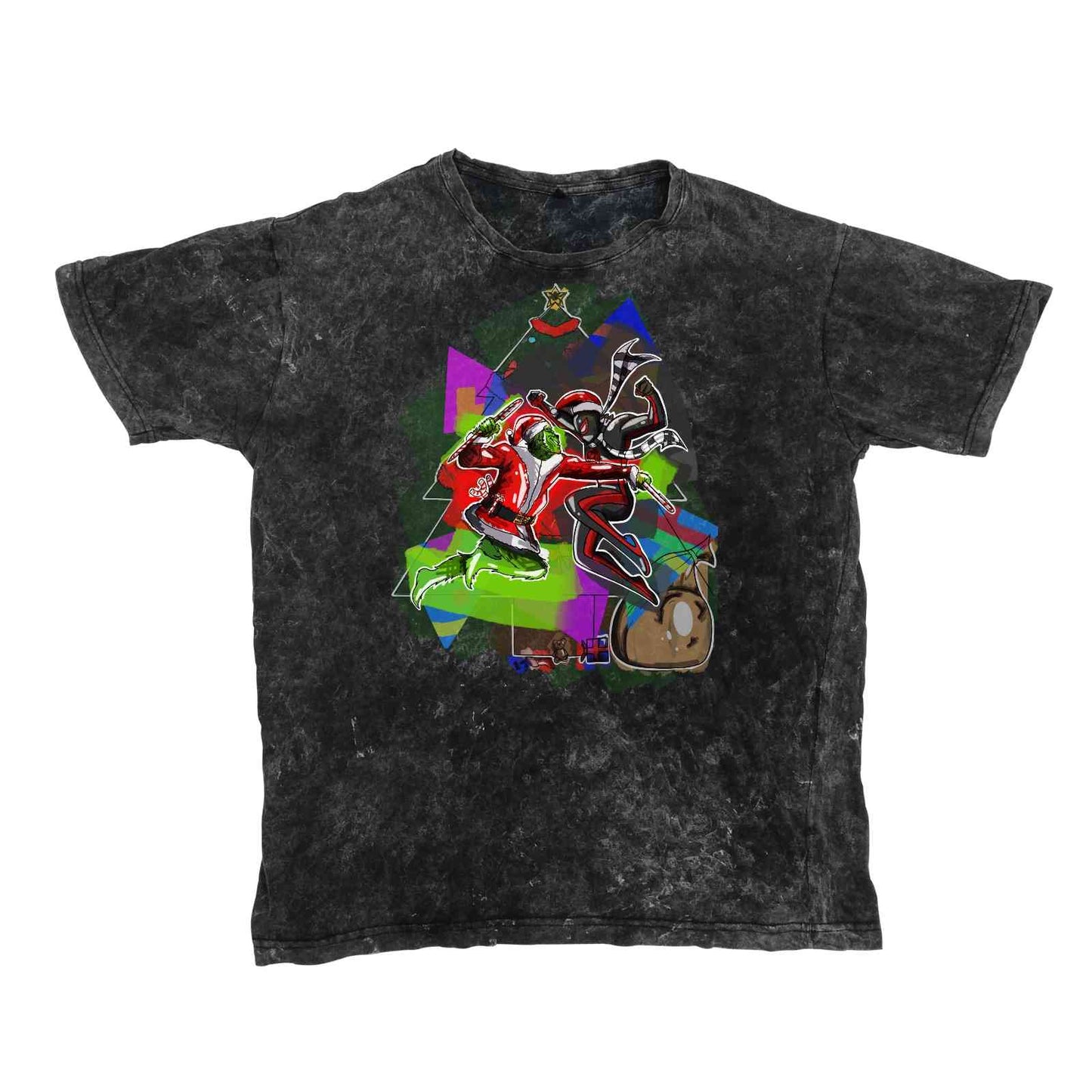 Grinch vs. Spiderman Acid Wash T‑Shirt