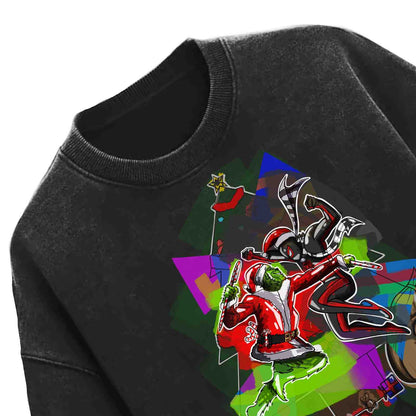 Grinch vs. Spiderman Acid Wash T‑Shirt