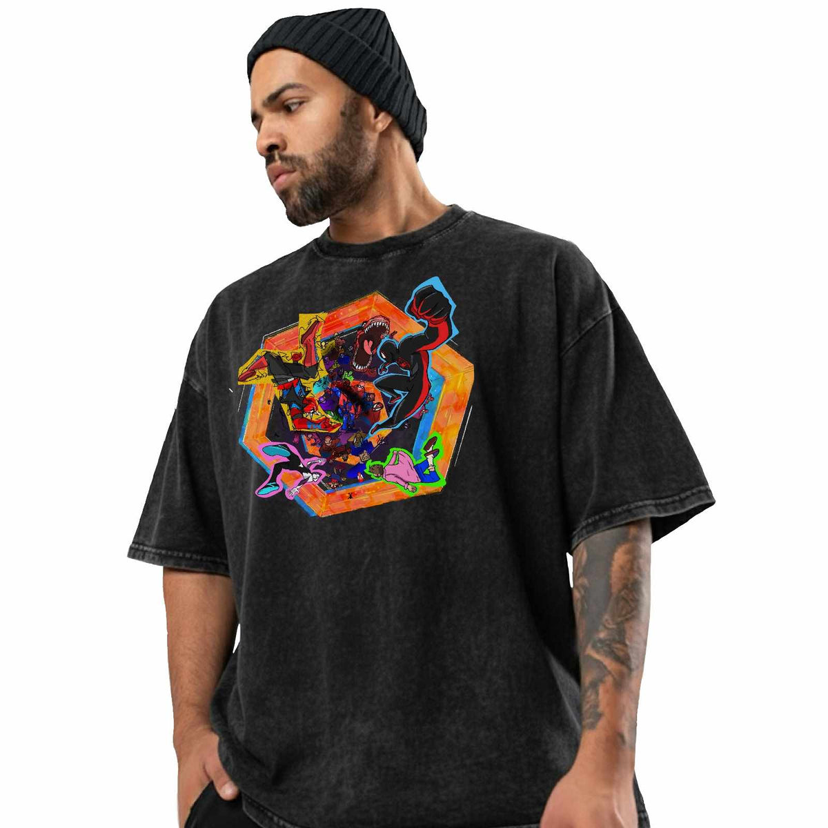 Spider-Verse Acid Washed Tee
