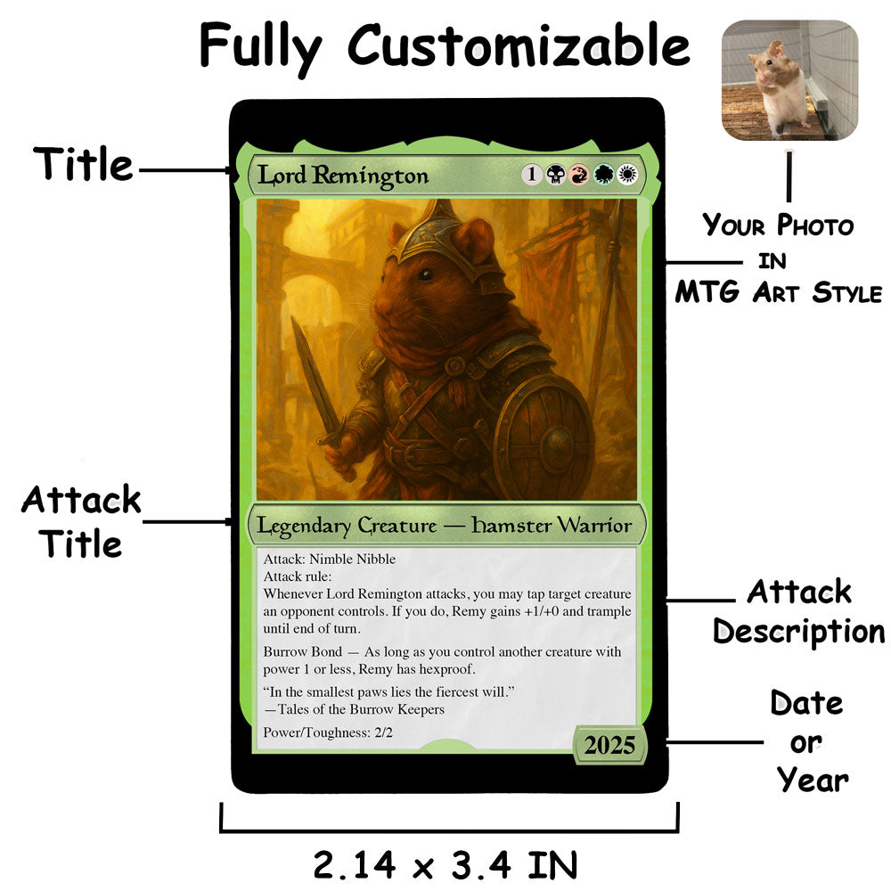 Pet The Gathering MTG Metal card