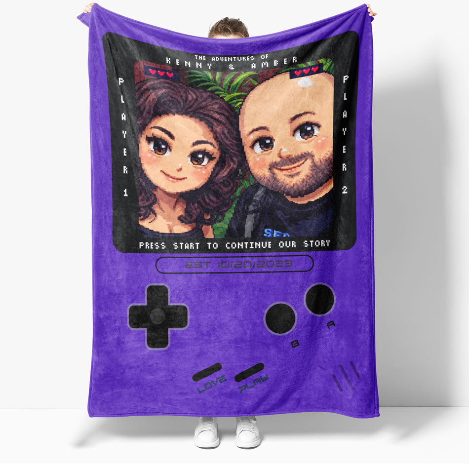 Couples Gameboy Fleece Blanket