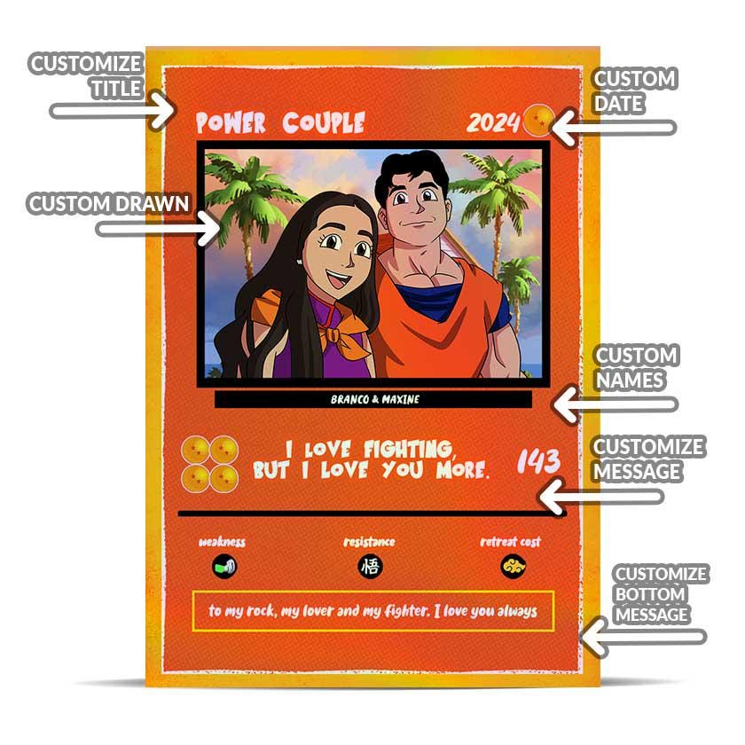 Custom Dragon Ball Z Anniversary Card: Personalized Saiyan Gift