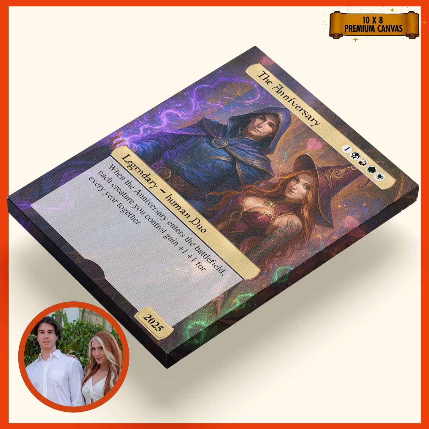 Custom MTG Style Anniversary Canvas Card: Personalized Magic Card