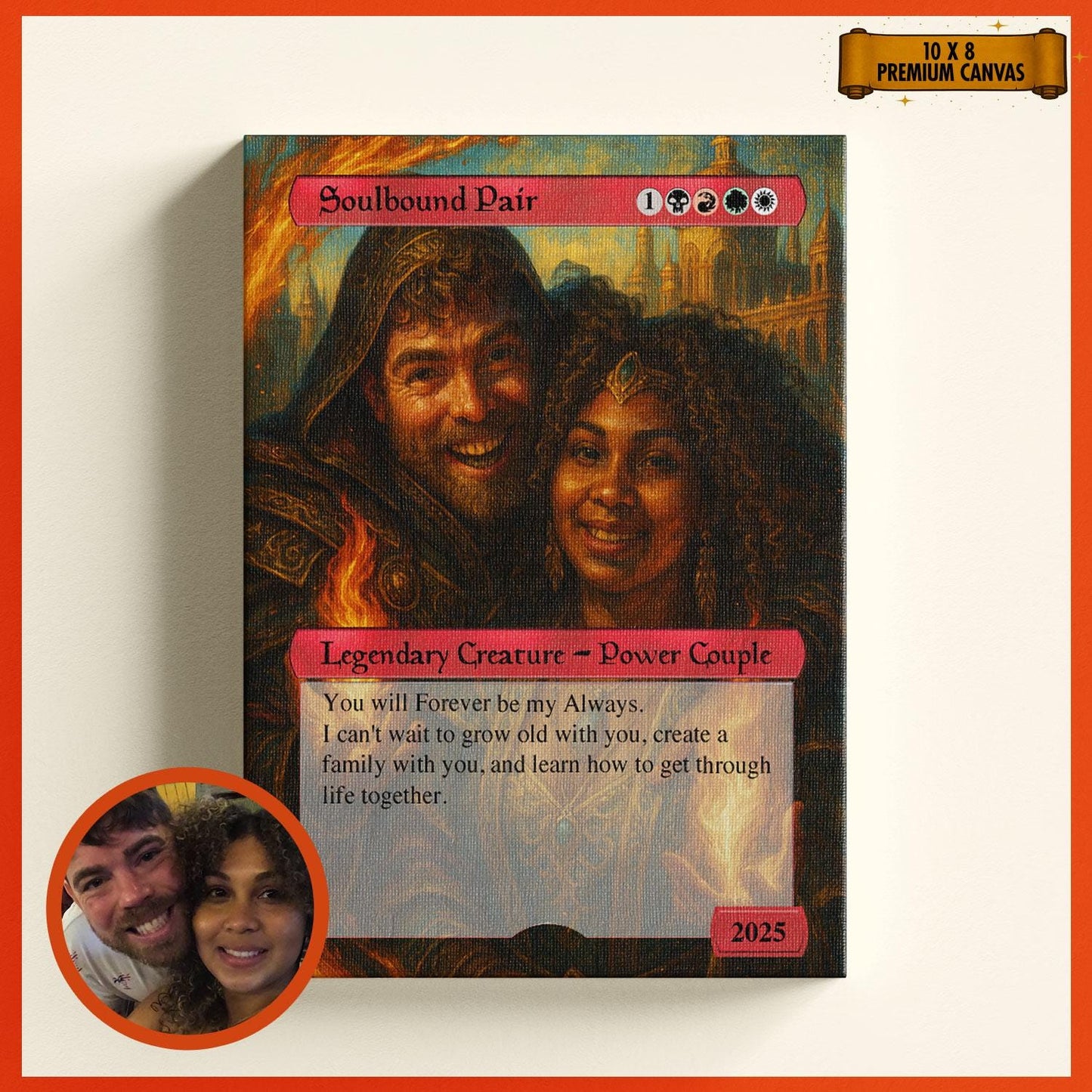 Custom MTG Style Anniversary Canvas Card: Personalized Magic Card