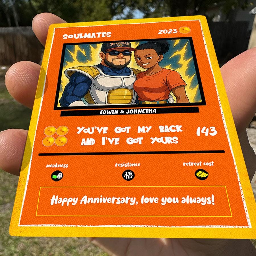 Custom Dragon Ball Z Anniversary Card: Personalized Saiyan Gift