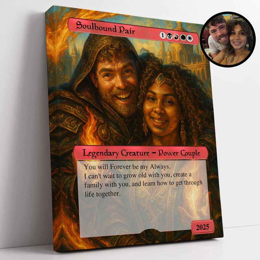 Couples MTG Hearts 10x8 Canvas