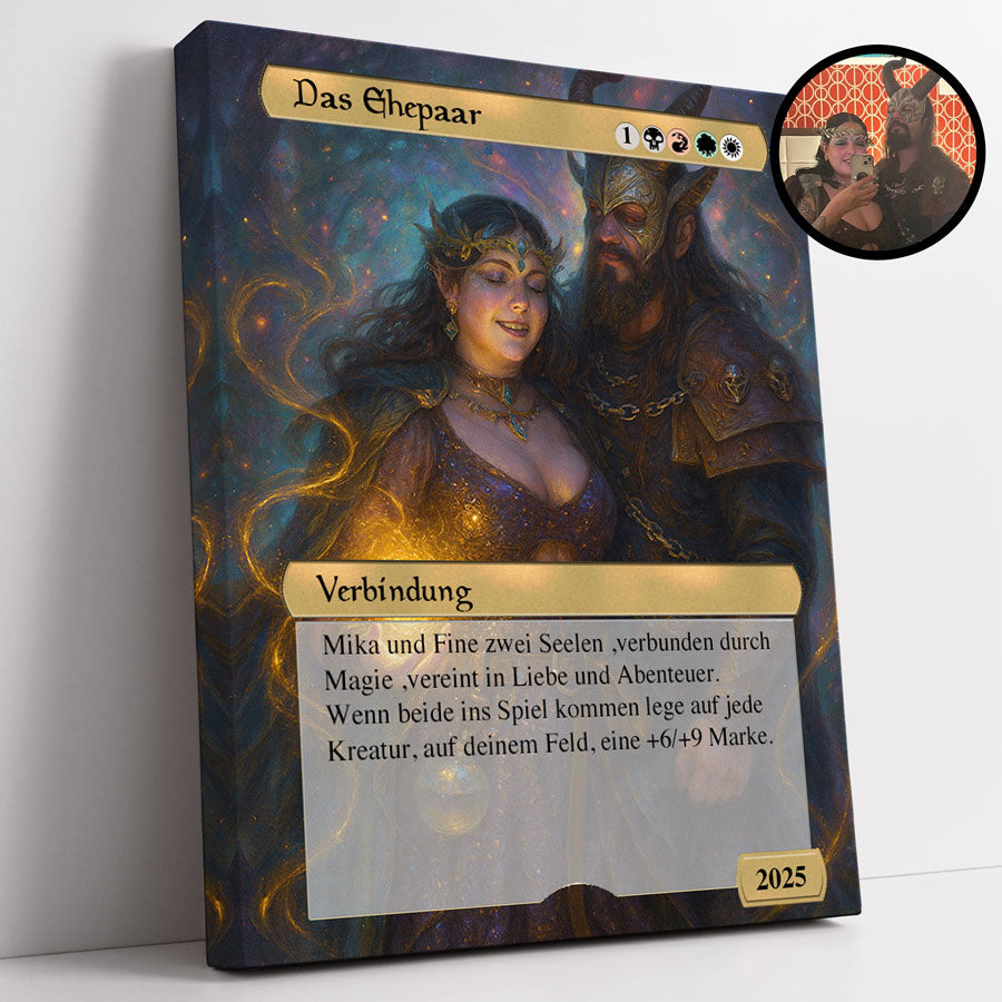 Couples MTG Hearts 10x8 Canvas