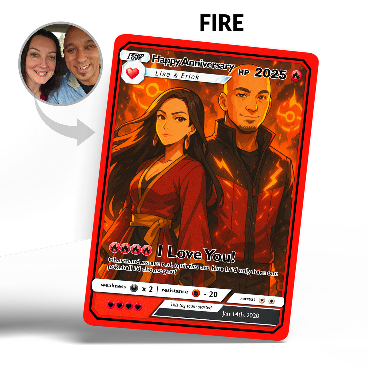 Poke couples card