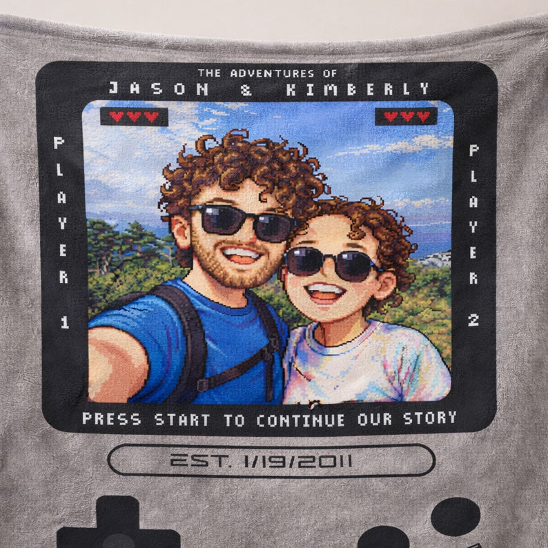 Couples Gameboy Fleece Blanket