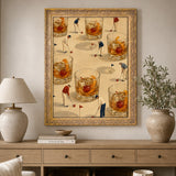 Old Fashioned Fairway framed canvas, royal gold frame