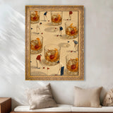 Old Fashioned Fairway framed canvas, royal gold frame